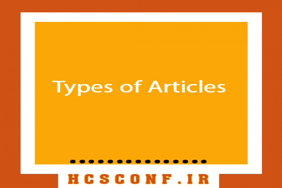 Types of Articles Accepted by the Conference Types of Articles Accepted by the Conference